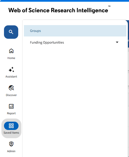 Groups side menu
