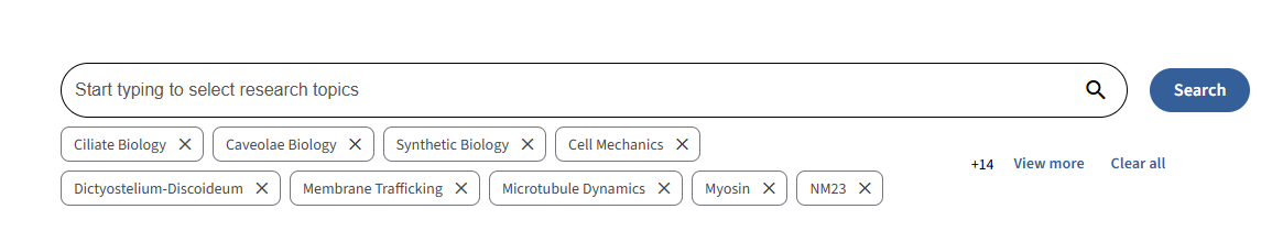 Search researchers by topics - refine topics