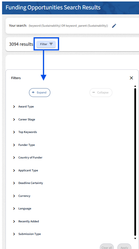 Filters to apply on a Funding Search.png